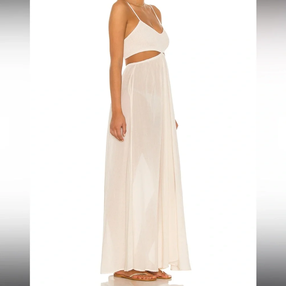 Revolve Indah Smocked Maxi Dress Opal Long Flowy Beach Summer Vacation Pregnacy - Picture 2 of 3